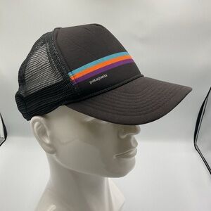 Patagonia Hat Cap Snap Back Trucker Mesh Netplus Outdoor One Size Black Striped